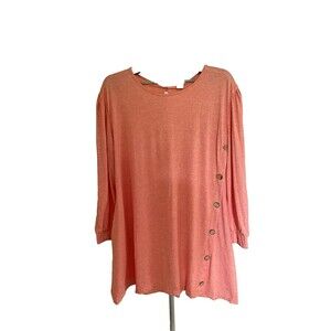 Women plus size causal crews neck button down shirt,w/pockets